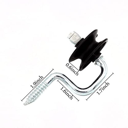 Wood Post Screw-in Corner Post Bracket with Insulator, Black, 12 Pcs
