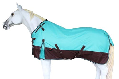 Challenger 1200D Turnout Rain Horse Sheet Light Winter Blanket 371 - color: Turquoise Brown, size: 70 inches