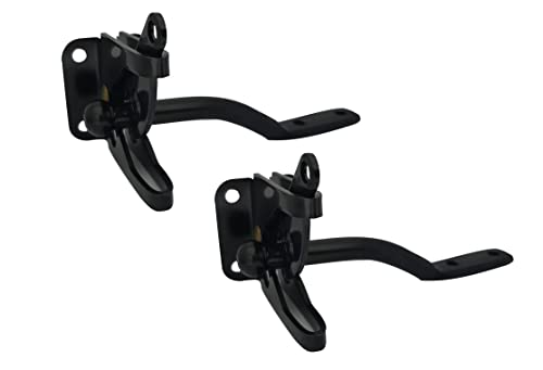 QCAA 304 Stainless Steel Self-Locking Gate Latch, 2-1/8", Black Coated, Made in Taiwan, 2 Pack - color: Black Coated on 304 Stainless Steel (2-1/8"), size: 2 Pack