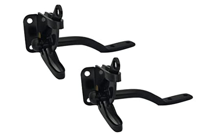 QCAA 304 Stainless Steel Self-Locking Gate Latch, 2-1/8", Black Coated, Made in Taiwan, 2 Pack - color: Black Coated on 304 Stainless Steel (2-1/8"), size: 2 Pack