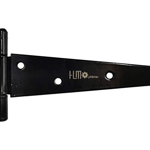HLMOptimo Heavy Duty T Hinge Tee T Strap Shed Gate Barn Fence Door Hinge Wrought Rustproof All Size Black (4 pcs, 6 inch) - size: 6 Inch, style: 4 pcs