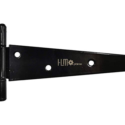 HLMOptimo Heavy Duty T Hinge Tee Hinge T Strap Hinge Shed Hinge Gate Hinge Barn Hinge Fence Hinge Door Hinge Wrought Rustproof All Size Black (4 pcs, 10 inch - size: 10 Inch, style: 4 pcs