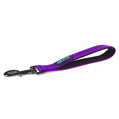 Max and Neo Short Traffic Leash 10" - We Donate One for One a Dog Rescue for Every Leash Sold (Purple) - color: PURPLE