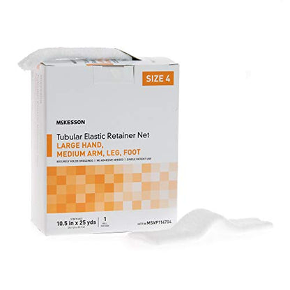 McKesson Tubular Elastic Retainer Net Dressing, Non-Sterile, Hand, Arm, Leg, Foot, Size 4, 10 1/2 in x 25 yd, 1 Count, 2 Pack - size: Size 4 1 Count (Pack of 2)