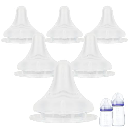 Silicone Nipples for Lansinoh Bottles, Size L,Replacement Bottle Nipple,6m+,Fast Flow, 6 Count - color: 6m+,L, 6 counts