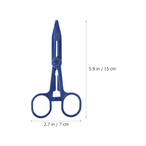 POPETPOP Umbilical Cord Clips Set Umbilical Nursing Clamps for Piglets Livestock Breeding Tools Whelping Kit with Scissors Non-Slip Serrated Clamp for Newborn Piglets 5.90 X 2.75 X 0.39 in