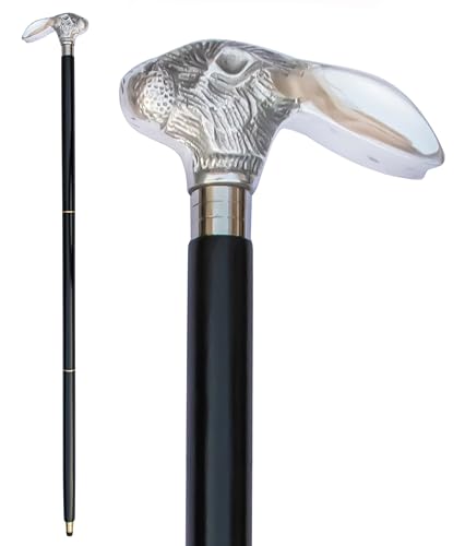 Brass Handle Victorian Telescope Foldable Wooden Walking Stick Cane Ideal Vintage Gift Men Women Father/Mother - style: Rabbit