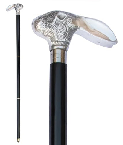 Brass Handle Victorian Telescope Foldable Wooden Walking Stick Cane Ideal Vintage Gift Men Women Father/Mother - style: Rabbit