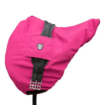 Harrison Howard Premium English Saddle Cover, Waterproof & Breathable Fleece-Lined Protective Saddle Cover - color: Magenta, size: GP/CC-One Size