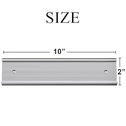 SINYUDUN 10 Pack 2” x 10” Aluminum Name Plate Holders for Door or Wall - color: Silver