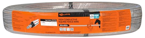 Gallagher Electric Horse Fence Wire 820 ft | 7.8mm High Conductive Smooth Coated Wire for Horses | High Tensile Equine Fence Wire with White High Visibility Finish | Safe Durable UV Resistant