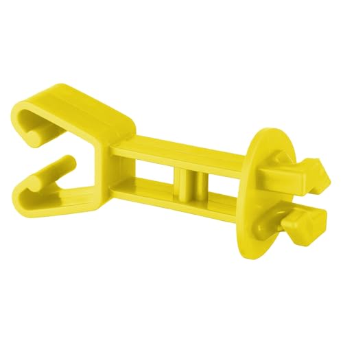 25-Pack Electric Fence Chain Link Extended Insulators, Yellow - color: Yellow