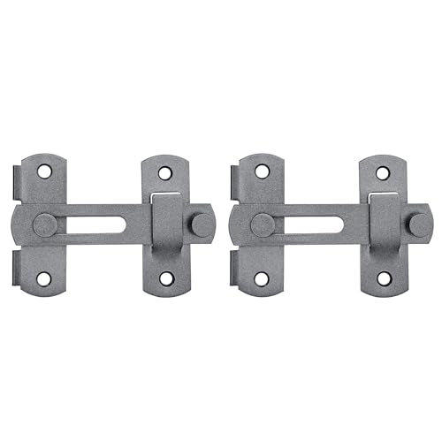 2 Packs Grey Stainless Steel Barn Door Latch Bi-fold Door Lock - color: Gray