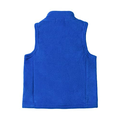 Mud Kingdom Boys Girls Polar Fleece Vest Jacket Ligntweight Plain Vest Full Zipper Sleeveless - color: Blue, size: 7-8