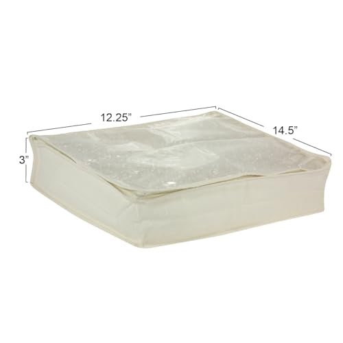 Household Essentials Canvas Sweater Storage Bags 2 Pack, Breathable Under Bed & Closet Organizer with Clear Window & Zipper, Soft-Sided Storage for Sweaters, Blankets & Linens - size: 2-Pack, style: Sweater Storage Bag