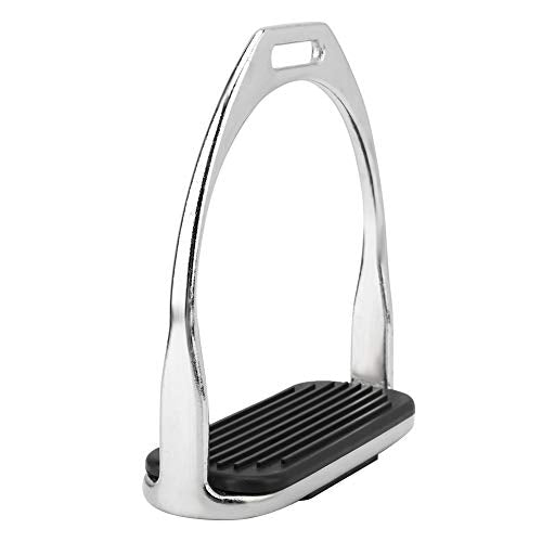 Comfortable 4.8" Iron Stirrups, Western Horse Riding Stirrups with Rubber Pad for Safe and Comfortable English Saddle Use