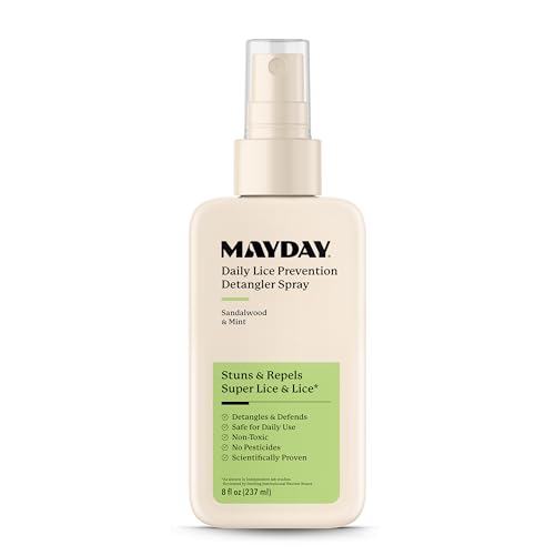 MAYDAY Daily Lice Prevention Detangler Spray 8oz, Sandalwood & Mint - style: Daily Lice - Detangler