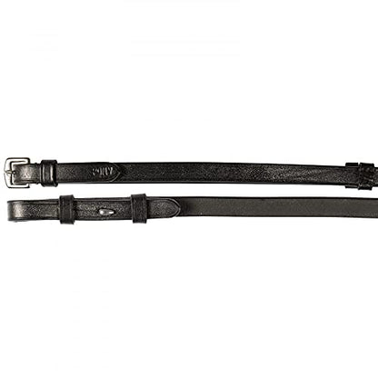 Horze Laelia Leather Reins with Stops - Black - Pony - size: Pony