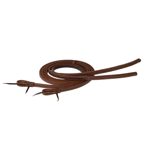 Weaver Leather Heavy Tip 5/8in x 8ft Hermann Oak Stitched Split Reins