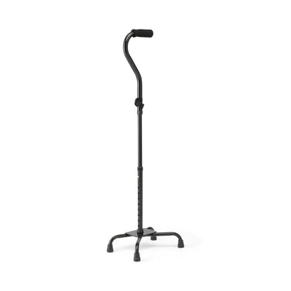 Medline Folding Quad Cane, Large Base, Quad Base for Greater Stability, Skid-Resistant Rubber Tips, Lightweight Aluminum, Black - size: Large Base