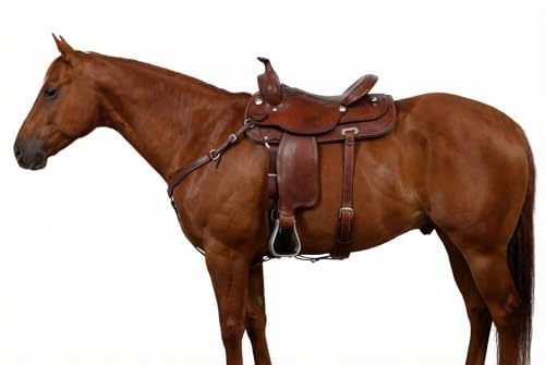Horse Saddle Bell Stirrups Width 4-3/4" Western Brown Leather 5101