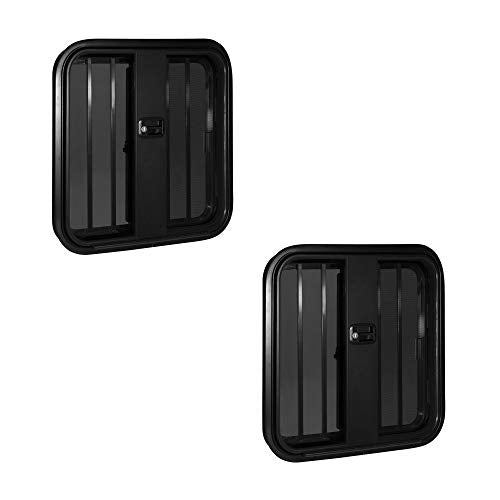 RecPro Horse Trailer Drop Down Feeder Windows | Radius Rounded Corner Design | Trim KIT NOT Included (2 Pack, 20" x 20")