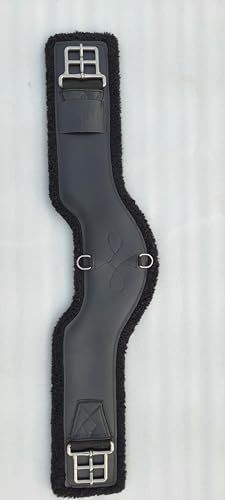 Leather Horse Cinch Straps Western Shoulder Relief Belt Premium Equestrian Tack and Horse Riding Accessories (Black)