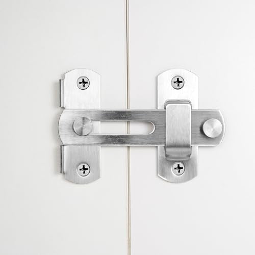 4 Packs Brushed Nickel Stainless Steel Barn Door Latch flip Door Latch - color: Brushed Nickel