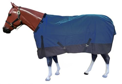 1200 Denier Waterproof Adjustable Neck Turnout Blanket - color: Navy, size: 69