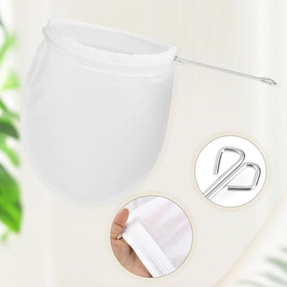 Large Ultra Fine Mesh Strainer Bags, Reusable with Stainless Steel Handle - color: Large