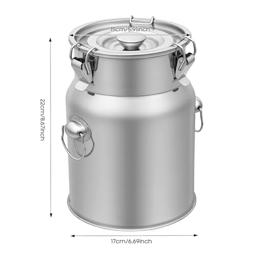 Stainless Steel Milk Barrel, 1.3 Gallon Milk Can Bucket - size: 1.3Gal