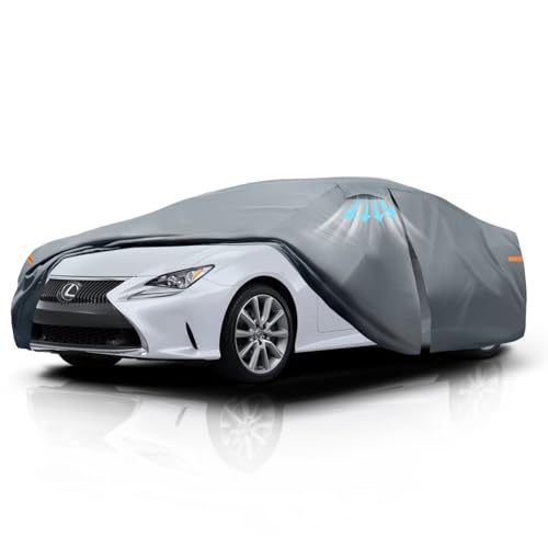 Waterproof Lexus RC(2014-2026) Car Cover with Breathable Vents, [Upgrade] Premium Covers with Cotton Liner and Zipper Door, Sun Rain Snow Dust Uv Protection.(Gift with Towel) - color: Lexus, size: Custom Fit Lexus RC+Towel+Bag