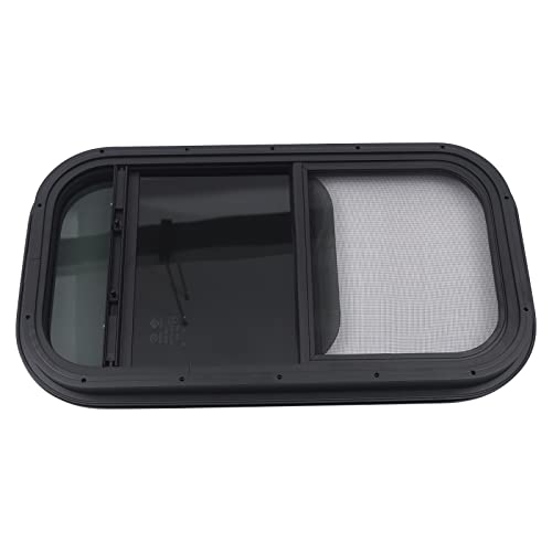 Vertical Sliding Black RV Window for Teardrop, Cargo, Horse Trailer, Marine Camper Window Replacement,12" Wide x 22" Tall (12"x22") - size: 12"x22"