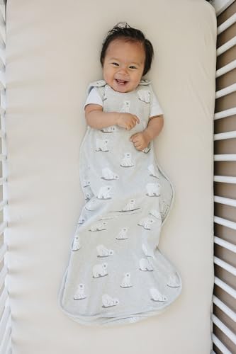 Woolino Merino Wool & Organic Cotton Baby Sleep Sack 2-24 Months – Ultimate 4-Season Baby Sleeping Bag, Universal Size Wearable Blanket, 2-Way Zipper & Adjustable Fit, Year-Round Use - Polar Bear - color: Polar Bears