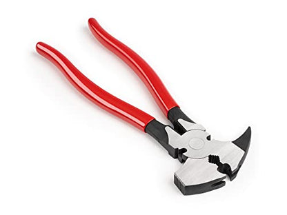 TEKTON 10-1/2 Inch Fencing Pliers | PSP10010, Red