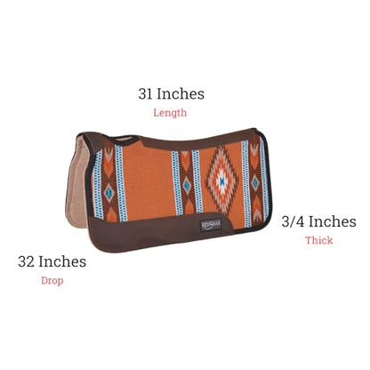 Reinsman APEX Ranahan Wool Soft Breathable Shock-Absorbing Fleece-Lined Moisture-Wicking Contoured Back Protection Wither Relief Horse Riding Saddle Pad - color: Brown