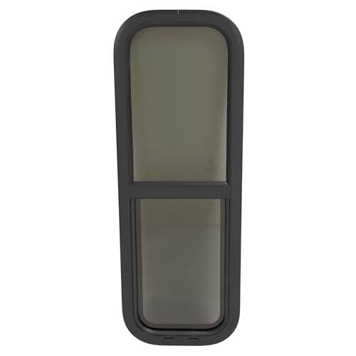 HECASA 12"W x 36"H RV Window Universal Vertical Sliding w/Screen & Trim - size: 36" W x 12" H