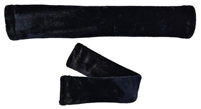 Majestic Ally Mink Fleece Girth/Cinch Cover, Soft Plush for Horse Riding Comfort, Breathable, Moisture-Wicking - color: Black