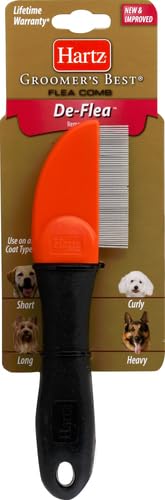 Hartz Groomer's Best Flea Comb for Dogs and Cats, Fine-Toothed Gentle Pet Comb for Detangling or Dematting Face & Paws (Pack of 1) - size: 1 Count (Pack of 1)