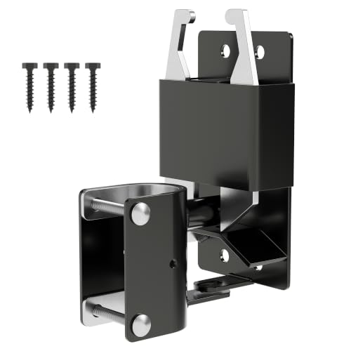 2 Way Farm Gate Latch, Heavy Duty Lockable Two Way Fence Gate Latch, Black Anti-Sag Gravity Latch for Fences, Metal Gates, Horse Corrals, Ranches, Round to Square Tube Conversion, 1 Pack