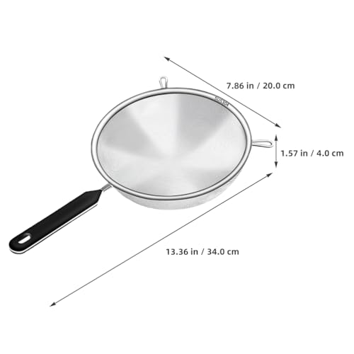 COLLBATH 40 Mesh Fine Mesh Strainer with Handle 304 Stainless Steel Food Strainer for Oil Rice Tea Soy Milk Residue Easy-Clean Kitchen Tool 13.38 X 7.87 X 1.57 in 1 piece