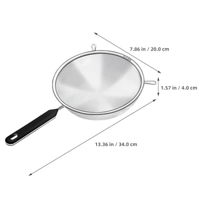 COLLBATH 40 Mesh Fine Mesh Strainer with Handle 304 Stainless Steel Food Strainer for Oil Rice Tea Soy Milk Residue Easy-Clean Kitchen Tool 13.38 X 7.87 X 1.57 in 1 piece