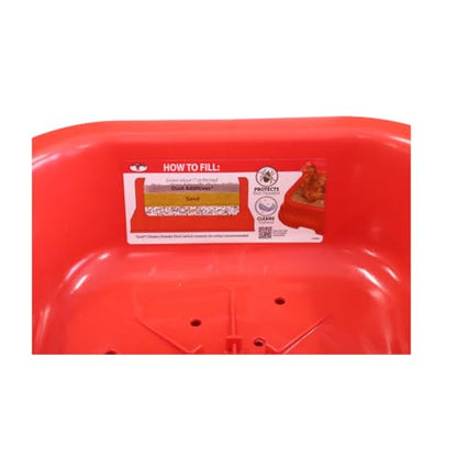 Little Giant® Chicken Dust Bath Pan - 10 Quart Heavy-Duty Plastic Poultry Grooming Basin for Hens & Chicks - Coop Container Tub with Drainage Holes for Dirt, Sand & Ash - Made in USA