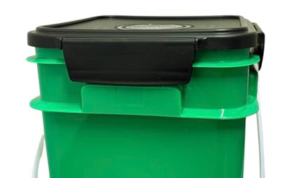 House Naturals 4 Gallon Square Food Grade Plastic Bucket with Lid, Made in USA (Pack of 2) BPA Free (Green) - color: Green