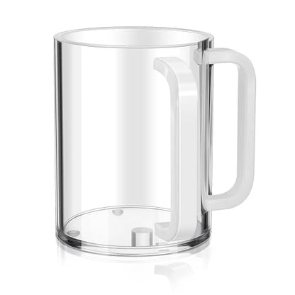 MAQUITA Judaica Hand Washing Cup with Dual Handles, 5" Acrylic Wash Cup for Jewish Ritual (White) - color: White