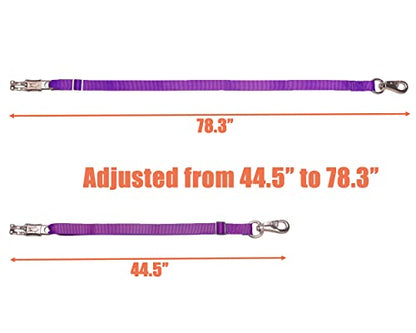 Adjustable Nylon Cross Ties （2 Pack）-Cross Tie with Panic Snap and Bull Snap - Adjusts from 44.5" to 78.3" - color: Purple