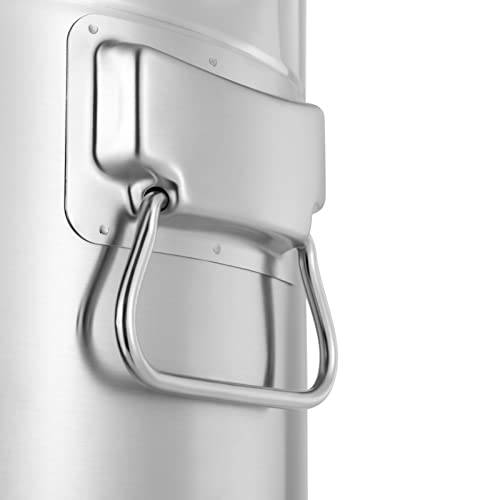 DYNAMI 7.4Gal 304 Stainless Steel Milk Can with Airtight Lid and Handles,Anti-Leak Liquid Storage Barrel,Food Grade Container for Liquid,Solid Storage and Transport,Large Opening for Easy Cleaning - size: 7.4Gal