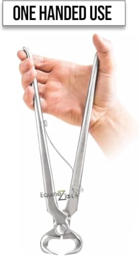 12” Hoof Nipper Spring Loaded Farrier Tool – Vanadium Steel, Dull Finish – Heavy-Duty Horse Hoof Trimming Tool for Farriers, Blacksmiths, Equine Hoof Care, Shoeing, Trimming, and Maintenance - size: 12 Inch