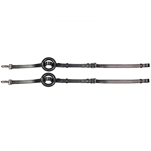 HORZE Leather Side Reins w/Rubber Donuts - size: Horse