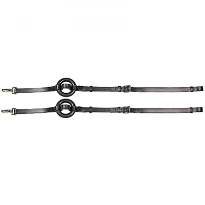 HORZE Leather Side Reins w/Rubber Donuts - size: Cob